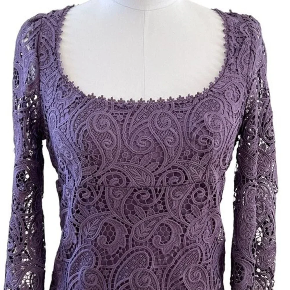 Anthropologie Maeve Embroidered Lace Mini Dress Size 2 NWOT